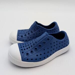 Native Jefferson Child Slip-On Sneaker Shoes Blue/Shell White Size USC7 EU23
